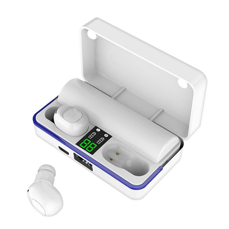 W12 IPX6 Waterproof Bluetooth 5.0 Touch Wireless Bluetooth Earphone with Charging Box, Support Power Digital Display & Breathing Light Bar & HD Call & Power Bank, W12